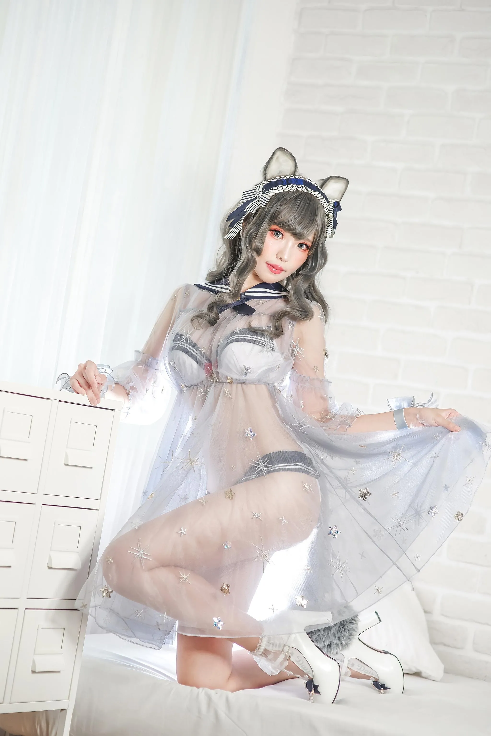ElyEE子 – NO.47 灰太狼-透明睡裙 [21P]插图5
